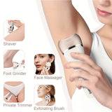 6-in-1 Painless Electric Shaver for Women Cordless Face Foot Body Hair Grooming Set Rose Gold