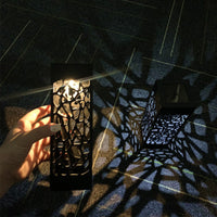 6Pcs Solar Stake Lights Hollow Carved Patio Walkway Lamp Outdoor Garden Decor White