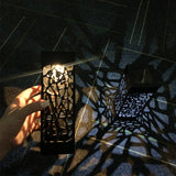 6Pcs Solar Stake Lights Hollow Carved Patio Walkway Lamp Outdoor Garden Decor White
