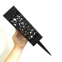 6Pcs Solar Stake Lights Hollow Carved Patio Walkway Lamp Outdoor Garden Decor White