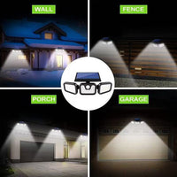 3 Headed Solar Motion Sensor Light with 47 LED beads for Outdoor