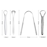 4Pcs Set Tongue Scraper with Storage Case Stainless Steel Tongue Cleaner for Oral Hygiene
