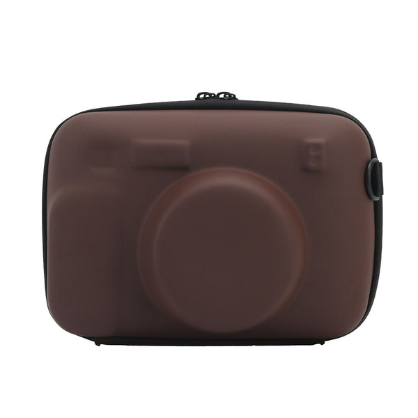 Protective Case for Fujifilm Instax Wide 400/300/210 Instant Camera Hard Shell Carrying Case with Removable Adjustable Strap Brown