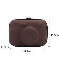 Protective Case for Fujifilm Instax Wide 400/300/210 Instant Camera Hard Shell Carrying Case with Removable Adjustable Strap Brown