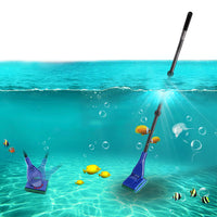 6-in-1 Aquarium Cleaning Tool Kit Extendable Fish Tank Cleaner with Net Rake Scraper Brush