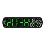 Digital Alarm Clock with LED Time and Temperature Humidity Display Black Shell