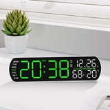 Digital Alarm Clock with LED Time and Temperature Humidity Display White Shell