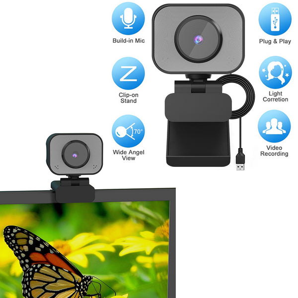 4K Webcam Camera with Mic USB Plug and Play Web Cam for Computer Laptop