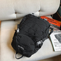 2-in-1 Hiking Backpack Set Packable Water Resistant Daypack with Small Pouch Black