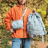 2-in-1 Hiking Backpack Set Packable Water Resistant Daypack with Small Pouch Blue