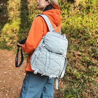 2-in-1 Hiking Backpack Set Packable Water Resistant Daypack with Small Pouch Blue