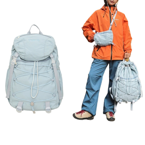 2-in-1 Hiking Backpack Set Packable Water Resistant Daypack with Small Pouch Blue