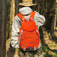 2-in-1 Hiking Backpack Set Packable Water Resistant Daypack with Small Pouch Orange