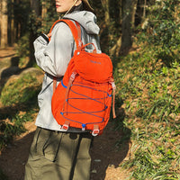 2-in-1 Hiking Backpack Set Packable Water Resistant Daypack with Small Pouch Orange