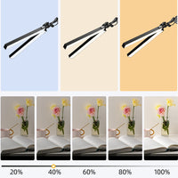 USB Powered Dual-Head LED Desk Lamp with Adjustable Clamp Base Dimmable Night Light for Study Reading Working