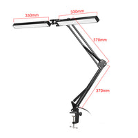 USB Powered Dual-Head LED Desk Lamp with Adjustable Clamp Base Dimmable Night Light for Study Reading Working