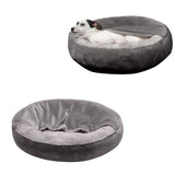 Round Donut Dog Bed Washable Plush Hooded Pet Nest