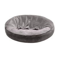 Round Donut Dog Bed Washable Plush Hooded Pet Nest