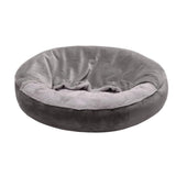 Round Donut Dog Bed Washable Plush Hooded Pet Nest