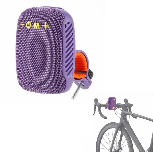 2-in-1 Bluetooth Speaker with Bracket Travel, Stereo Speaker for Bicycle Motorcycle Purple