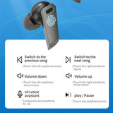 Bluetooth5.2  Headphones Wireless Sport Earbuds with Charging Case Black