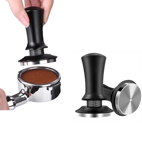 Adjustable Coffee Tamper with Scale Display for Espresso Machine Spring Loaded Hand Tamper