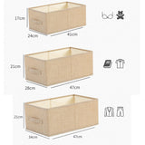 2Pcs Set Closet Organizers Clothing Bedding Toys Storage Boxes Beige