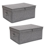 2Pcs Set Closet Organizers Clothing Bedding Toys Storage Boxes Grey