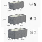 2Pcs Set Closet Organizers Clothing Bedding Toys Storage Boxes Grey