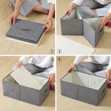 2Pcs Set Closet Organizers Clothing Bedding Toys Storage Boxes Grey
