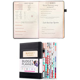 Monthly Budget Planner with Expense Tracker Notebook Undated Bill Organizer Account Book Black
