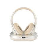 Wireless TV Headphones With Base Compatible with TVs with Optical/AUX/RAC Audio Outputs Bluetooth Over Ear TV Headset Beige