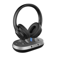 Wireless TV Headphones With Base Compatible with TVs with Optical/AUX/RAC Audio Outputs Bluetooth Over Ear TV Headset Black