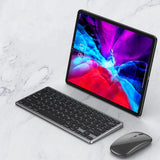 Slim Rechargeable Bluetooth Wireless Keyboard and Mouse Set Triple Mode Low Noise Portable for Multi-Device Use