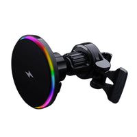 15W USB Powered Wireless Car Charger with RGB Light Car Phone Holder Mount for Air Vent