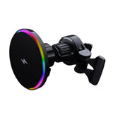 15W USB Powered Wireless Car Charger with RGB Light Car Phone Holder Mount for Air Vent