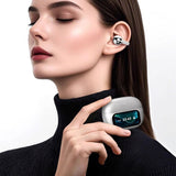 Bluetooth Clip-On Earbuds Open Ear Wireless Headphone for iOS and Android Device White