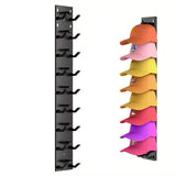 Multi-Tier Baseball Cap Organizer Wall Mounted Hat Storage Rack Display Holder Black