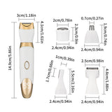 5 in 1 Rechargeable Electric Shaver with LED Display Hair Trimmer for Women Gold