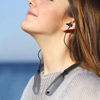 100 Hour Neckband Bluetooth Headphones Noise Cancelling English Version Space Gray