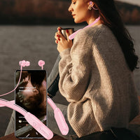 100 Hour Neckband Bluetooth Headphones Noise Cancelling English Version Pink