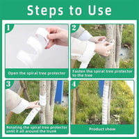 4 Pack Spiral Tree Guards Durable Plastic Trunk Protectors Against Rodents 2 Sizes
