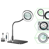10X Desk Magnifier with LED Light – Dimmable Eye-Care  Black Base