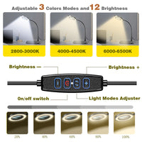 10X Desk Magnifier with LED Light – Dimmable Eye-Care  Black Base