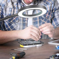 10X Desk Magnifier with LED Light – Dimmable Eye-Care  Black Base
