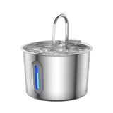 2.2L USB Cat Water Fountain Stainless Steel Pet Drinking Bowl