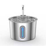 2.2L USB Cat Water Fountain Stainless Steel Pet Drinking Bowl