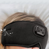White Noise Bluetooth Sleep Mask – Timer & Blackout for Comfortable Sleep Black