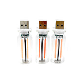3PCS Portable USB Touch Glass Bottle LED Night Light for Car & Bedroom