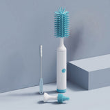 3-Piece USB Rechargeable Electric Baby Bottle Brush Set Blue